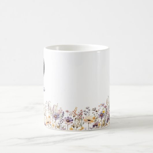 Mug Grandma Purple Aquarelle Fleurs sauvages et cadeau (Centre)