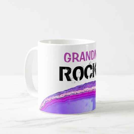 Mug *~* GRANDMA ROCKS BARRAGE D'Agneau Lapidé De Pierr (Devant gauche)
