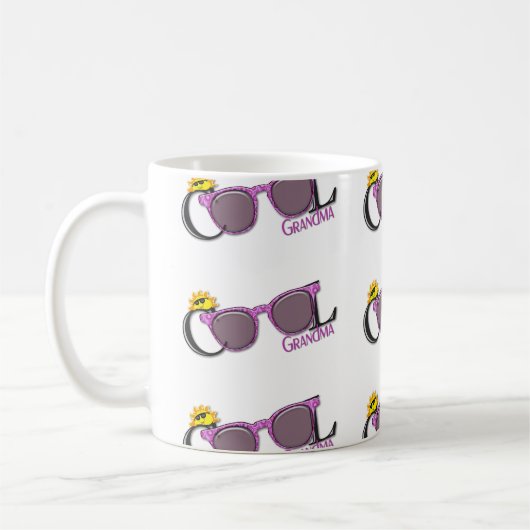 Mug Grandma-soleil cool et lunettes de soleil sur blan (Gauche)