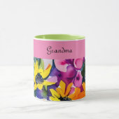 Mug Grandma spéciale aquarelle florale (Centre)