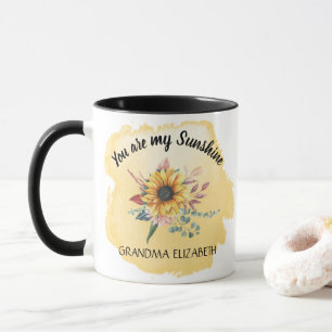 Mug Grandma Sunflower Sunshine Yellow Grandkids Noms