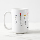 Mug Grandma's Garden Custom 9 Noms Script Fleur sauvag (Gauche)