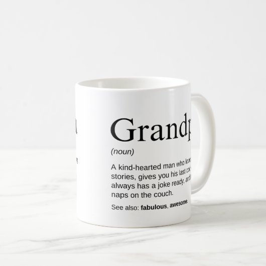 Mug Grandpa Cute Love Grand-Père Définition (Devant droit)