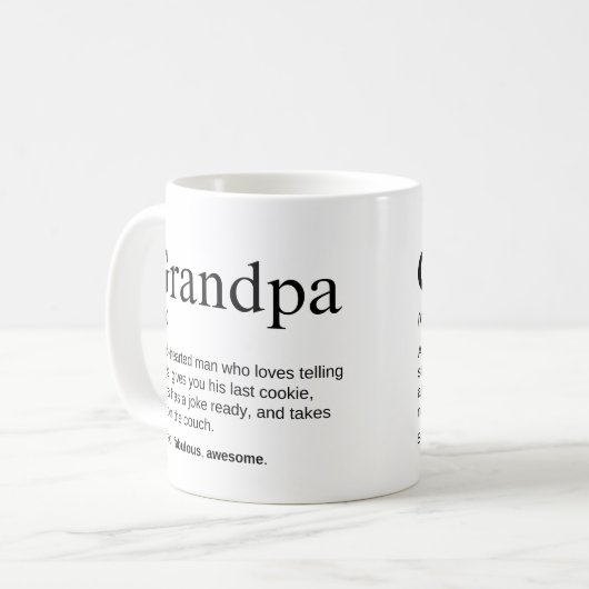 Mug Grandpa Cute Love Grand-Père Définition (Devant gauche)