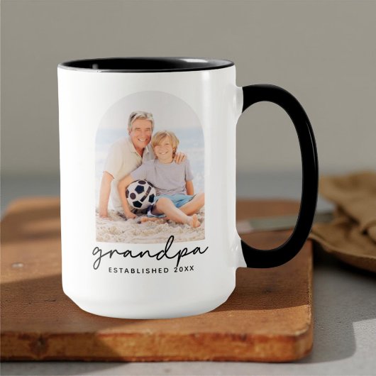 Mug Grandpa Established 20XX Modern Simple Photo