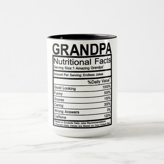 Mug Grandpa Faits nutritionnels (Centre)
