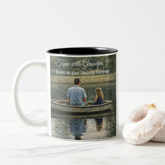 Mug Grandpa Fishing With Granddaughter (Avec donut)