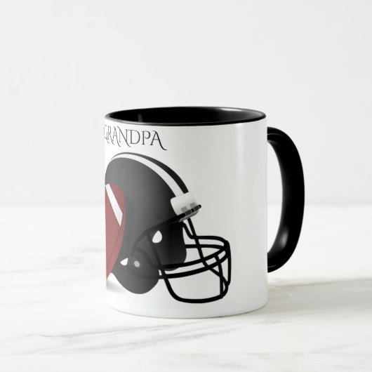 Mug GRANDPA football deux toned mug. (Devant droit)