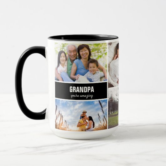 Mug Grandpa Photo Collage de texte (Gauche)
