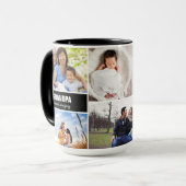 Mug Grandpa Photo Collage de texte (Devant gauche)