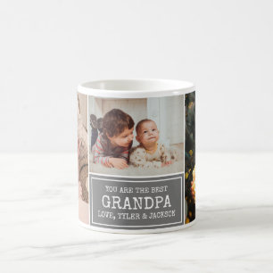 Mug Grandpa Photo Collage Gris et Blanc dire