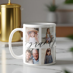 Mug Grandpa Script Grandchildren Photo Collage