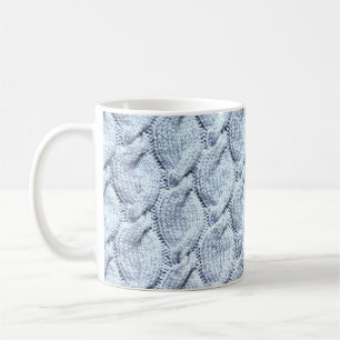Mug grands câbles tricotés Bleu-gris
