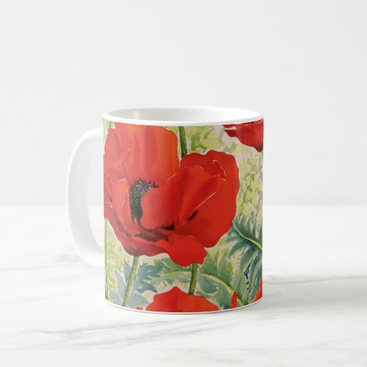Mug Grands pavots rouges (Devant gauche)
