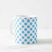 Mug Grands points Aqua en blanc (Devant gauche)