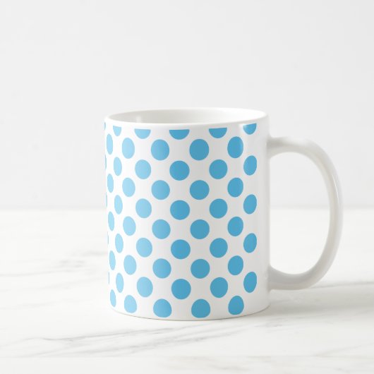 Mug Grands points Aqua en blanc (Droite)
