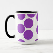Mug Grands points pourpres sur le blanc (Gauche)