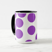 Mug Grands points pourpres sur le blanc (Devant gauche)