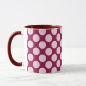 Mug Grands rétros points - Bourgogne et rose de (Gauche)