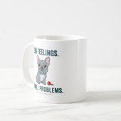 Mug Grands sentiments Petits problèmes Bouledogue fran (Devant gauche)