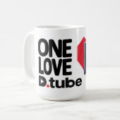Mug Grands texte et coeur d'OneLoveDTube (Devant gauche)