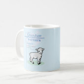 Mug Grandson Baptême Blue Boy Lamb Personnalisé (Devant gauche)