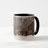 Mug Grange rustique & gîte Scène Vintage (Devant droit)