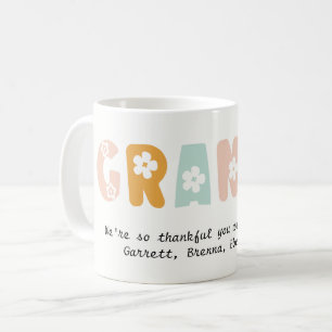 Mug Granny Floral Pastel Colors Grandma