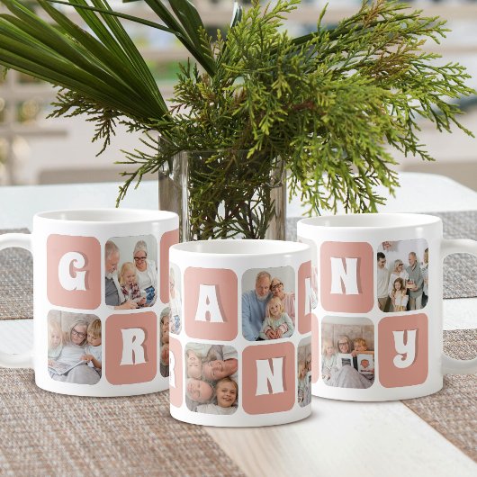 Mug Granny Photo Collage Retro Text 6 Picture Template