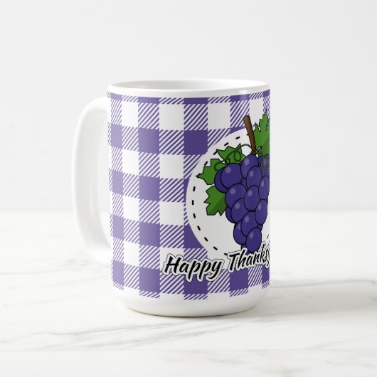 Mug Grape on Violet Plaid (Devant gauche)
