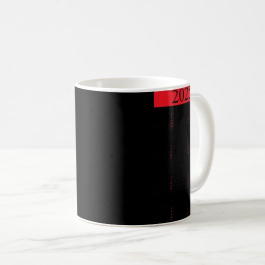 Mug Graphic New Year 2025 Calendar With Holidays In Re (Devant droit)