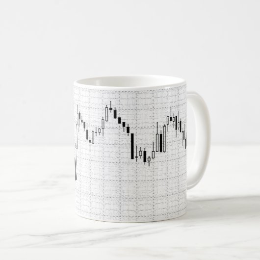 Mug Graphique à chandeliers Forex (Devant droit)