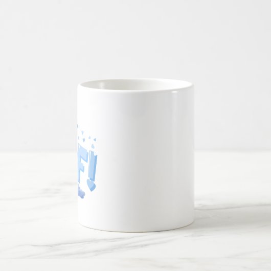 Mug Graphique BFF bleu avec Coeurs et Nuage (Centre)