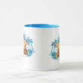 Mug Graphique bleu de palmier de groupe (Centre)