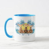 Mug Graphique bleu de palmier de groupe (Gauche)