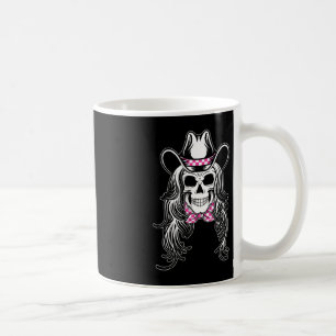 Mug Graphique crâne femme Halloween cowgirl pink check
