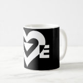 Mug Graphique d'amour cool, blanc (Devant droit)