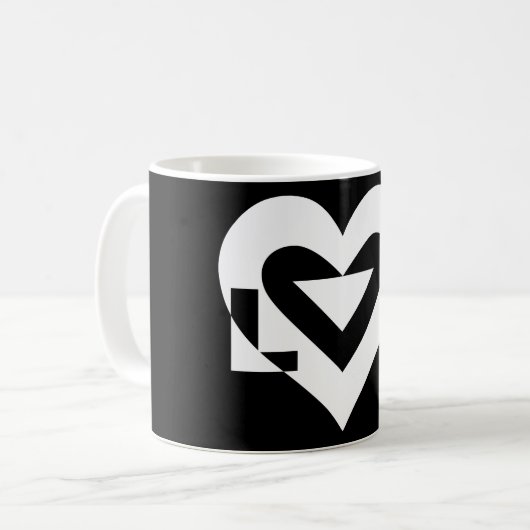 Mug Graphique d'amour cool, blanc (Devant gauche)