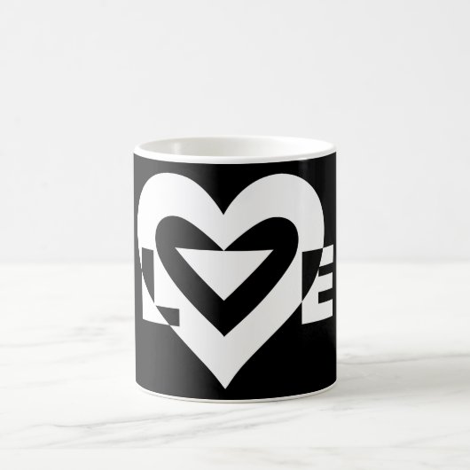 Mug Graphique d'amour cool, blanc (Centre)