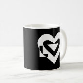 Mug Graphique d'amour cool, blanc (Devant droit)