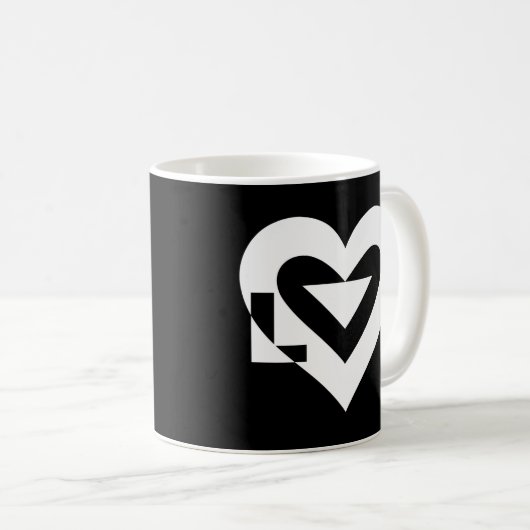 Mug Graphique d'amour cool, blanc (Devant droit)