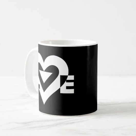 Mug Graphique d'amour cool, blanc (Devant gauche)