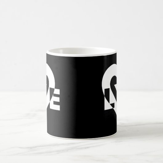 Mug Graphique d'amour cool, blanc (Centre)
