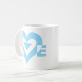 Mug Graphique d'amour cool, Bleu (Devant gauche)