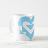 Mug Graphique d'amour cool, Bleu (Devant gauche)