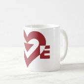 Mug Graphique d'amour cool, Bourgogne (Devant droit)