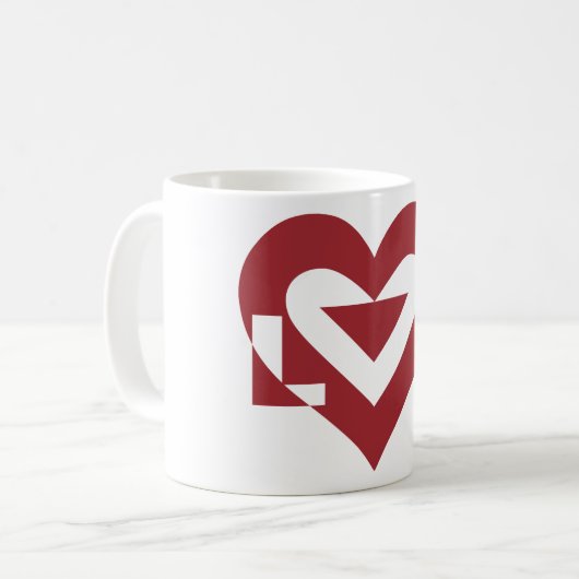 Mug Graphique d'amour cool, Bourgogne (Devant gauche)
