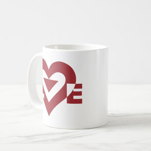 Mug Graphique d'amour cool, Bourgogne (Devant gauche)