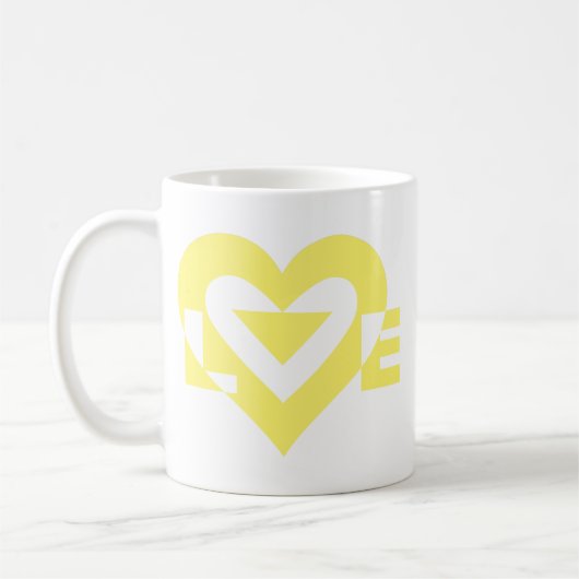 Mug Graphique d'amour cool, Jaune (Gauche)