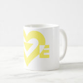 Mug Graphique d'amour cool, Jaune (Devant droit)